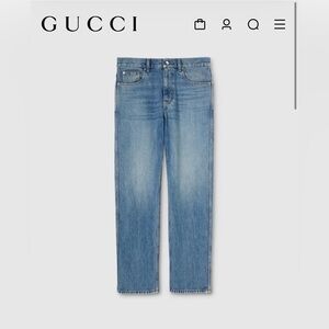 Gucci men’s straight blue jeans pants